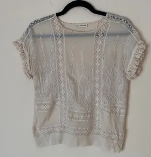 Ulla Johnson light pink sheer sleeveless silk top thumbnail 1