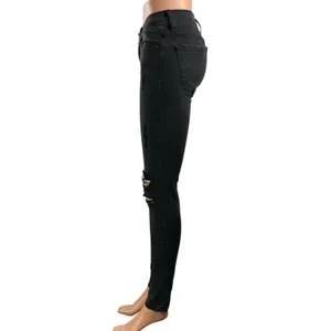 Flying Monkey Women's Black Low Rise Distressed Skinny Denim Jeans Size 26 thumbnail 2