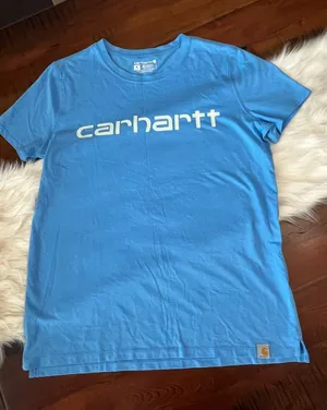 Carhartt Blue Logo Graphic Tee Shirt Medium Relaxed Fit Like New thumbnail 1