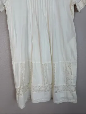 Abercrombie & Fitch Cream Cotton Lace Mini Shirt Shift Dress XS NEW $68 thumbnail 3