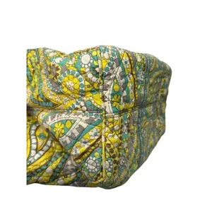Vera Bradley Quilted "Lemon Parfait" Yellow Large Hobo Handbag Paisley‎ Bright thumbnail 9