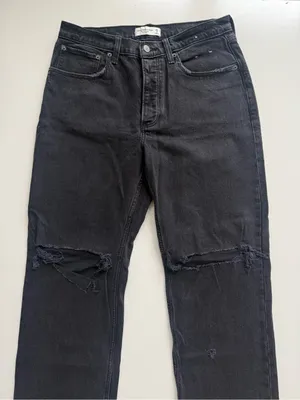 Abercrombie & Fitch The 90s Baggy Low Rise Distressed Jeans Black Size 28/6 thumbnail 3