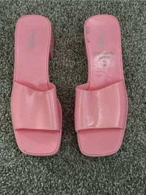 Charlotte Russe Pink Jelly Platform Block Heel Mule Sandals Y2K Size 7 thumbnail 8