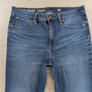 J.Crew Demi Boot‎ Crop Jeans Womens 30 Medium Wash Blue Raw Hem BA628 Stretch thumbnail 6
