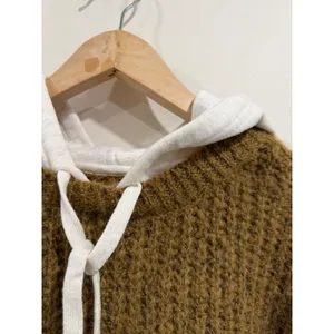 OFFLINE by Aerie Women Brown Chunky Knit Hooded Sweater Size M 9798599940 thumbnail 6