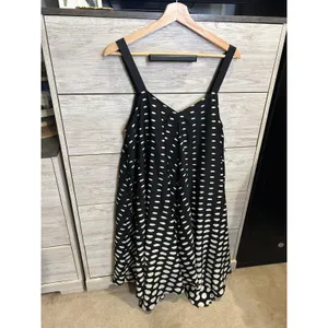 Jessica Simpson Maternity Polka Dot Midi Dress Black White Sleeveless Large thumbnail 5