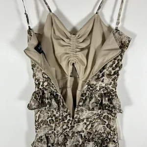 Bardot NWT Animal Print Strappy Layered‎ Dress Tiered Ruffle Women’s Size 4/XS thumbnail 9