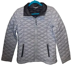 Free Country Women's Quilted Puffer Jacket Medium Gray Lightweight Zip‎ Coat thumbnail 1