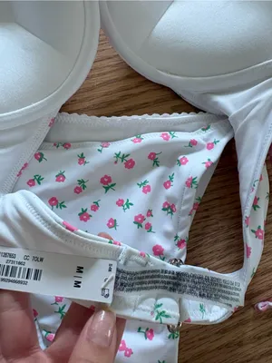 Frankie's Bikinis White Bikini with Pink Floral Print thumbnail 4