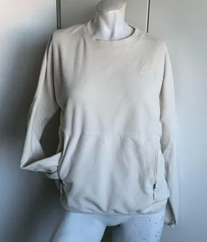ivory fleece sweatshirt pouch pockets thumbnail 1