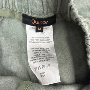Quince Pants Womens Size M Green 100% Linen Elastic Waist Tapered Leg Casual thumbnail 6