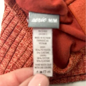 Aerie Women's Chill Longline Bralette M Orange Ribbed‎ Adjustable Straps thumbnail 3