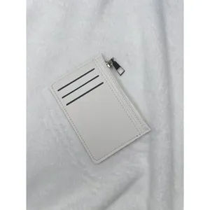 Source Unknown Card Wallet Womens One Size White Faux Leather Zip Around Credit Card Holder thumbnail 2