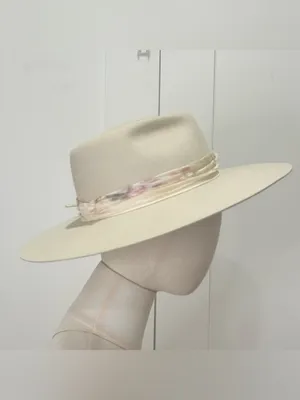 Lovely Bird Montana Fedora Wool Hat Small Cream Feather Boho Chic Western Malibu thumbnail 5