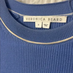 Veronica Beard Kinnie Pullover Ribbed Sweater 100% Merino Wool Small Blue Cozy thumbnail 4