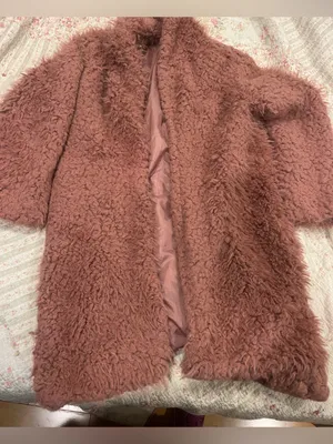 wild fable Rose Mauve Teddy Faux Fur Jacket thumbnail 1