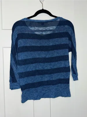 XXI Blue Contrast Stripe Lightweight Sweater thumbnail 2