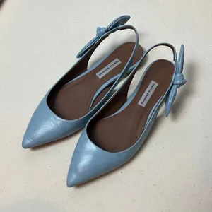 Tabitha Simmons Blue Slingback Bow Flats Sz. 36 (US 5.5) thumbnail 3