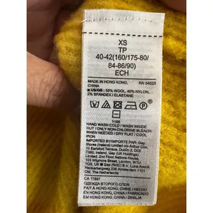 Banana Republic Mustard Yellow Wool Blend Ribbed Crew‎ Neck Sweater Womens XS thumbnail 5