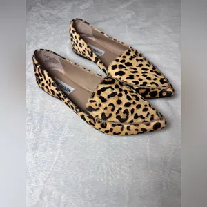 Steve Madden Featherl Cow Hair Leopard Print Women's‎ Loafers Flats Size 6 thumbnail 3