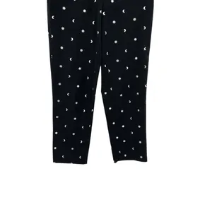 ModCloth Game Changer Twill Pants Ankle Star Moon Print Silver‎ Black Size 4 thumbnail 6