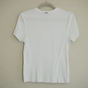 Prana Women's Size Large White Ribbed Short Sleeve Crew Neck T-Shirt Casual Soft thumbnail 4