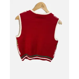 Major Major Sweater Vest Womens S Red Gingerbread Snowflake Ugly Christmas Party thumbnail 4