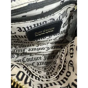 Juicy Couture Crossbody Bag Womens Small Black Faux Leather Chain Logo Barrel thumbnail 7