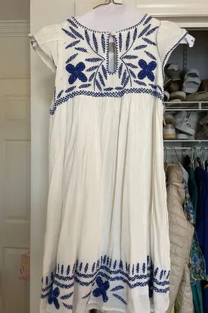 White And Blue Floral Mini Dress thumbnail 2