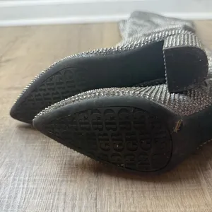 Gianni Bini Woman’s 7 Queen-Bee Size 6M 6 Silver Rhinestone‎ Over-the-Knee Boots thumbnail 6