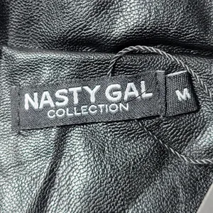 Nasty Gal Collection Black Faux Leather Longline Trench Coat Jacket Women's‎ M thumbnail 8