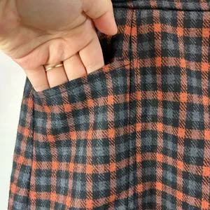 NWT LOFT Black and Orange Plaid A-Line Skirt thumbnail 6