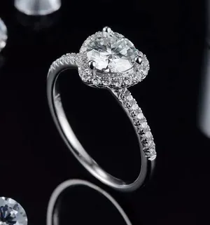 1.06 ct diamond silver 925 logo heard diamond ring thumbnail 4