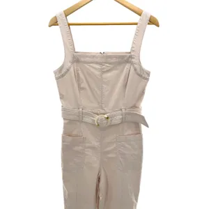 Pilcro and the Letterpress by‎ Anthropologie Belted Utility Jumpsuit Cream Cotton Blend Wide Leg 8 thumbnail 4