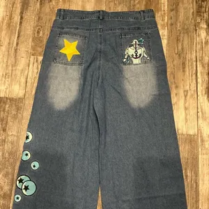 Stylish Blue Embroidered Women's Jeans Size Large thumbnail 12