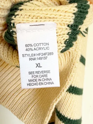 NEW CARLY JEAN LOS ANGELES CJLA Avila Cropped Sweater Green Stripe XL thumbnail 5