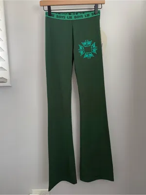 Boys Lie Small NEW Kindling V2 Pants Green Bootcut Lounge Comfy Angels Coquette thumbnail 2