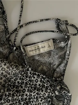 Abercrombie & Fitch Off-White & Black Paisley Handkerchief Hem Cami Top Size L thumbnail 11