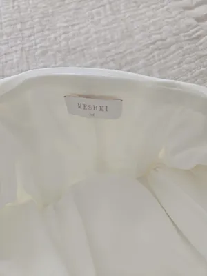 MESHKI White Strapless Ruched Bodycon Mini Dress – XS thumbnail 2