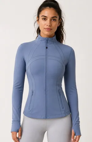 Lululemon Define‎ Jacket Nulu Washed Denim Blue Size 4 thumbnail 1