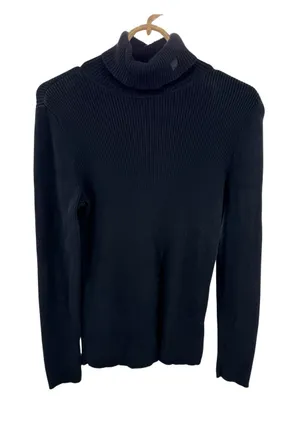 Lauren Ralph Lauren Ribbed Turtleneck Sweater Black M fall winter minimalist thumbnail 1