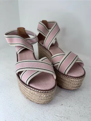 Tory Burch Pink Espadrille Wedge Sandals thumbnail 2