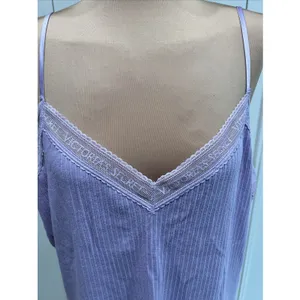Victoria's Secret Lavender Rib Lace Trim Cami Top Coquette Lounge Sleep thumbnail 2
