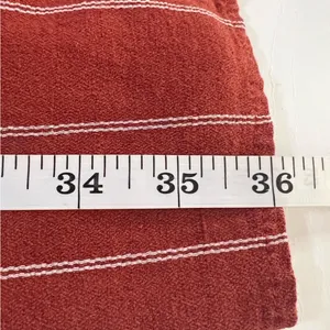 J.O.A. Rust Red Striped Linen Blend Tie Front Puff Sleeve Mini Dress Size M thumbnail 9