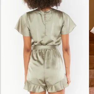 show me your mumu XS Say I Do Short Romper‎ Mass Green Satin thumbnail 2