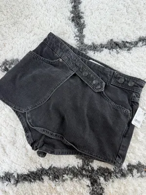Free People Maxine Denim Wrap Skort thumbnail 2