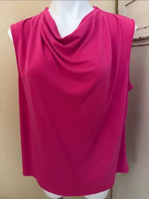 Worthington Draped Neck Sleeveless Camisole - Hot Pink thumbnail 1