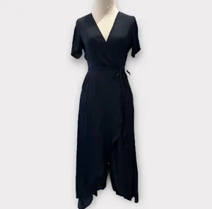 Honeypunch Come Together Navy Blue Midi Wrap Dress, Size S thumbnail 5