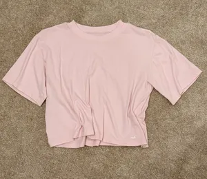 Hollister Pink Cropped T-Shirt thumbnail 1
