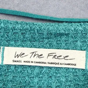 We The‎ Free Free People Teal Green Waffle Knit Thumbhole Tunic Top Small thumbnail 2